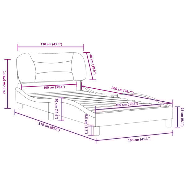 vidaXL Σκελετός Κρεβατιού Χωρίς Στρώμα Taupe 100 x 200 εκ. Υφασμάτινο