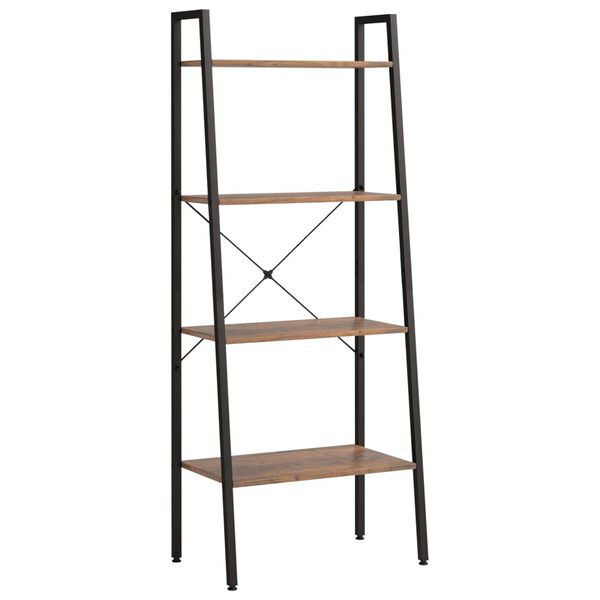vidaXL Ραφιέρα 4 Επιπέδων Σκούρο Καφέ & Μαύρο 56x35x140 εκ.