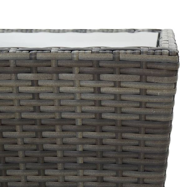 vidaXL Σετ Επίπλων Μπιστρό Κήπου 3 Τεμαχίων Γκρι Συνθετικό Ρατάν/Γυαλί