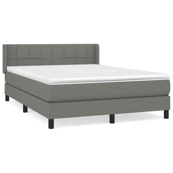 vidaXL &Kappa;&rho;&epsilon;&beta;ά&tau;&iota; Boxspring &mu;&epsilon; &Sigma;&tau;&rho;ώ&mu;&alpha; &Sigma;&kappa;&omicron;ύ&rho;&omicron; &Gamma;&kappa;&rho;&iota; 140x190 &epsilon;&kappa;. &Upsilon;&phi;&alpha;&sigma;&mu;ά&tau;&iota;&nu;&omicron;