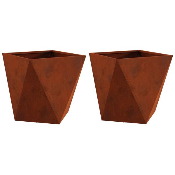 vidaXL &Gamma;&lambda;ά&sigma;&tau;&rho;&alpha; 2 pcs &Sigma;&kappa; rusty 40 x 40 x 40 cm