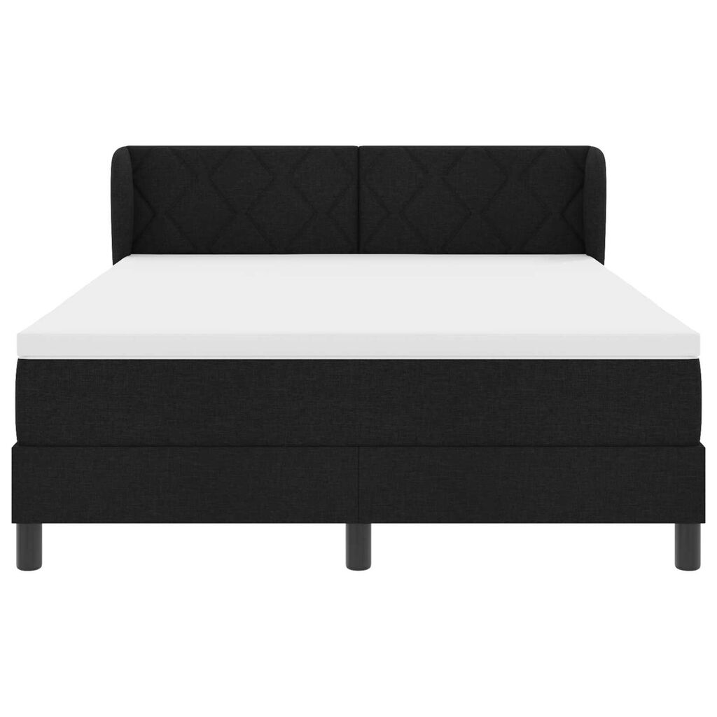 vidaXL Κρεβάτι box spring με στρώμα Μαύρο 140 x 200 cm ύφασμα