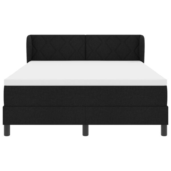 vidaXL Κρεβάτι box spring με στρώμα Μαύρο 140 x 200 cm ύφασμα