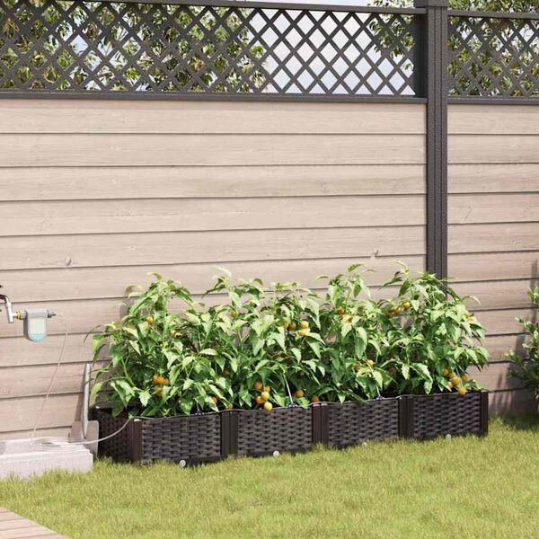 vidaXL Ζαρντινιέρες κήπου Καφέ 120 x 40 x 142 cm Ατσάλι