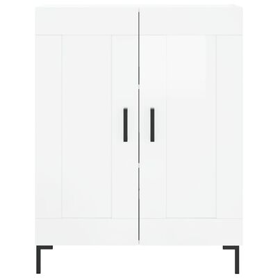 vidaXL Ντουλάπι Γυαλιστερό Λευκό 69,5x34x180 εκ. Επεξεργασμένο Ξύλο