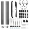 vidaXL Πό posts φράχτη 7 pcs Γκρι Ø32mm 60 εκ Γαλβανισμένος χάλυβας