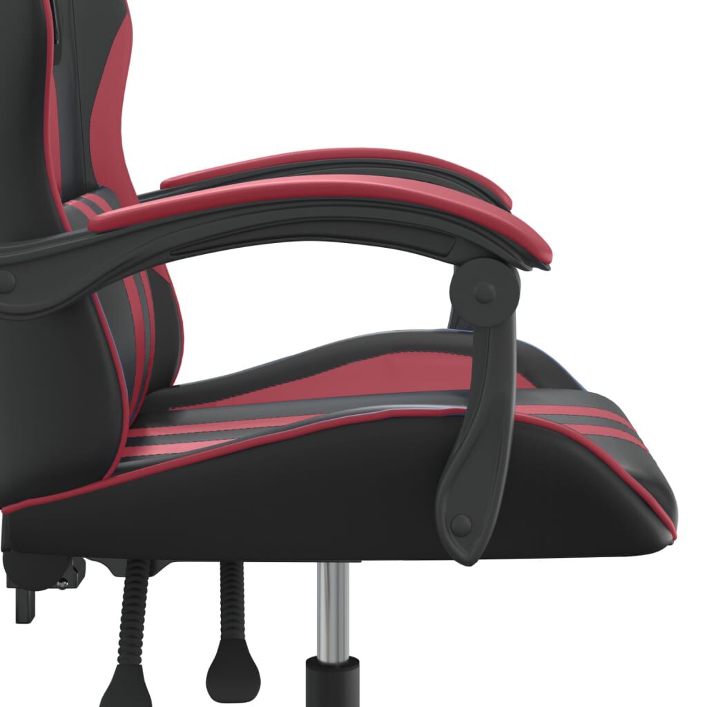 vidaXL Καρέκλα Gaming Περιστρεφόμενη Μαύρη/Μπορντό από Συνθετικό Δέρμα