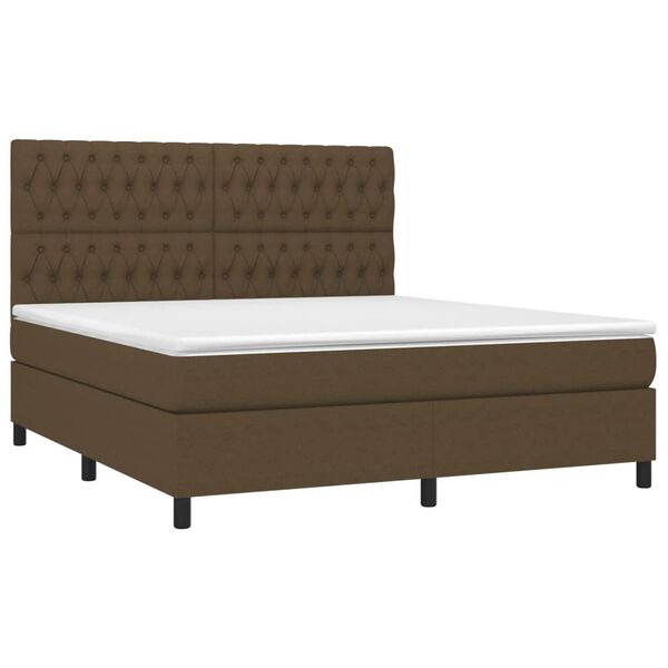 vidaXL &Kappa;&rho;&epsilon;&beta;ά&tau;&iota; Boxspring &mu;&epsilon; &Sigma;&tau;&rho;ώ&mu;&alpha; & LED &Sigma;&kappa;.&Kappa;&alpha;&phi;έ 180x200&epsilon;&kappa;. &Upsilon;&phi;&alpha;&sigma;&mu;ά&tau;&iota;&nu;&omicron;