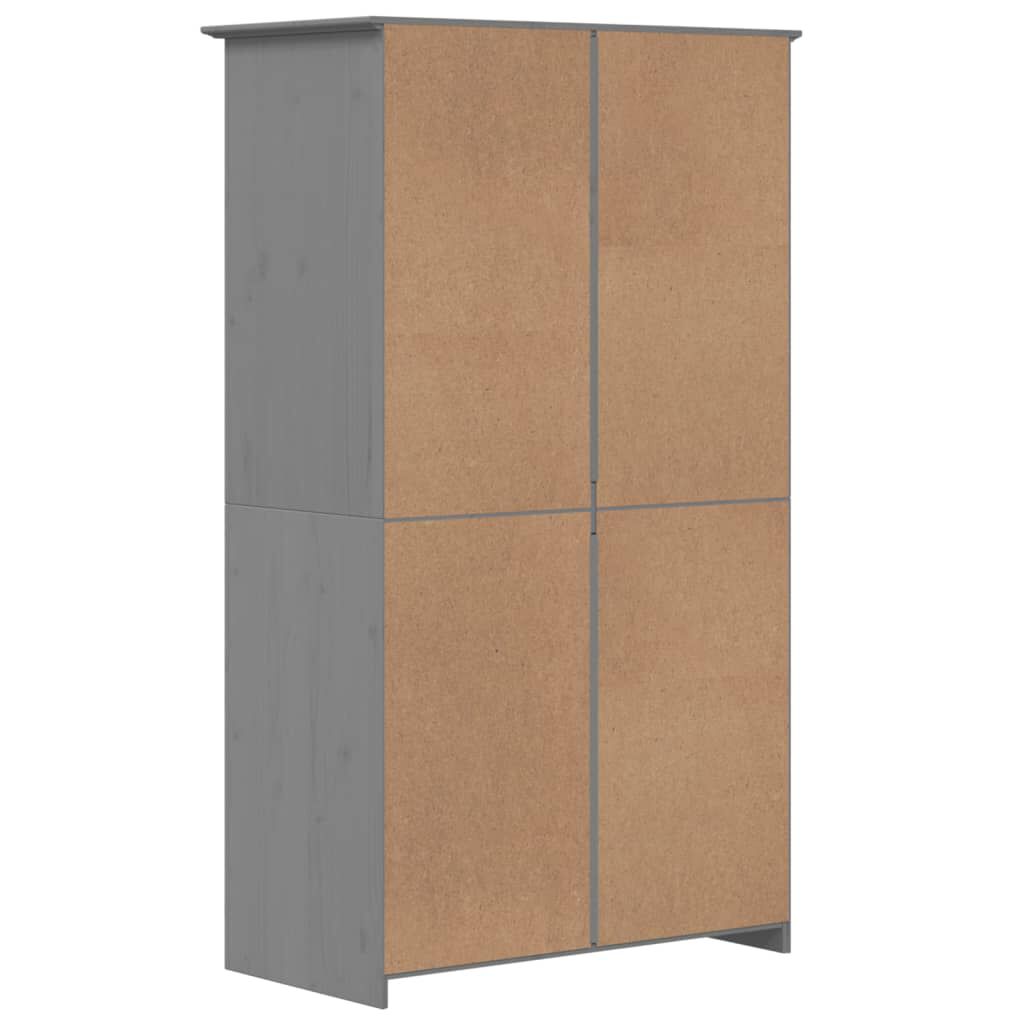 vidaXL Ντουλάπα BODO Γκρι 99x53,5x173 εκ. από Μασίφ Ξύλο Πεύκου