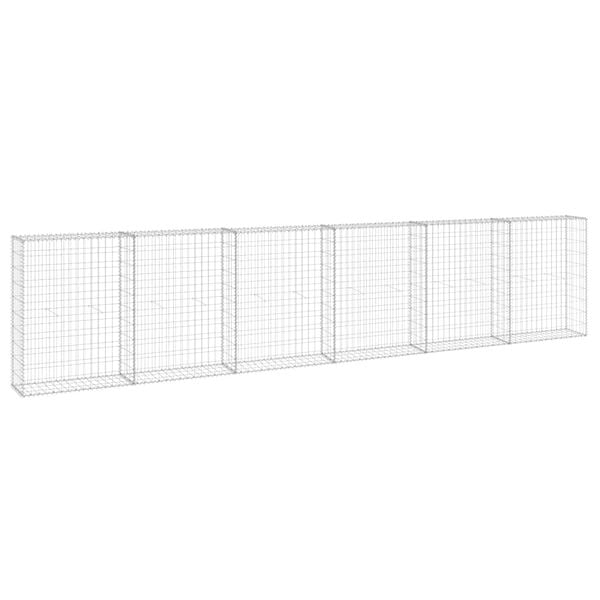 vidaXL Συρματοκιβώτιο Τοίχος 300x30x100 εκ. Γαλβαν.Χάλυβας + Καλύμματα