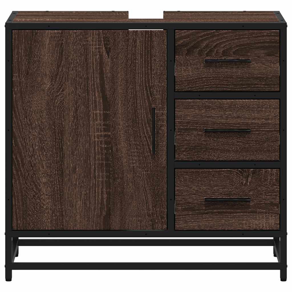 vidaXL ντουλάπι νιπτήρα μπάνιου καφέ δρυς 65x33x60 cm
