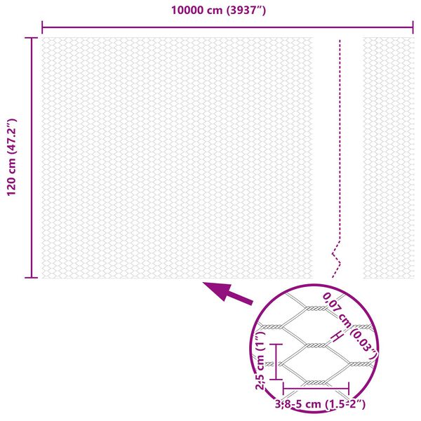 vidaXL Χάλι Φράχτη Πράσινο 1.2x100 μ Σίδηρος