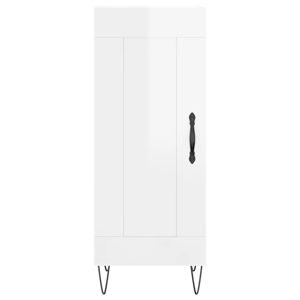 vidaXL Ντουλάπι Γυαλιστερό Λευκό 34,5x34x90 εκ. Επεξεργασμένο Ξύλο