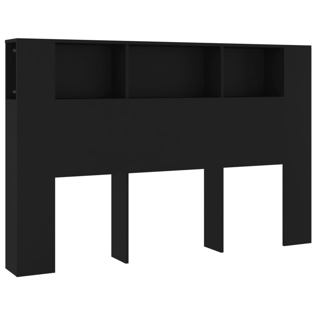 vidaXL Κεφαλάρι Με Αποθηκευτικό Χώρο Μαύρο 160 x 18,5 x 104,5 εκ.
