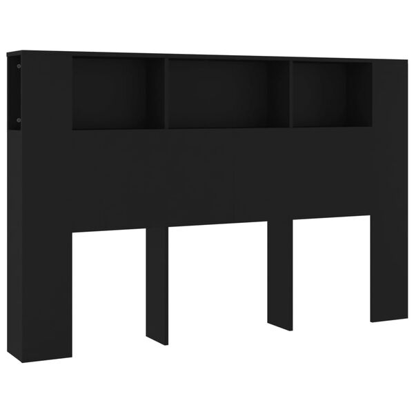 vidaXL Κεφαλάρι Με Αποθηκευτικό Χώρο Μαύρο 160 x 18,5 x 104,5 εκ.