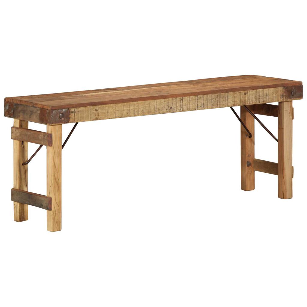 vidaXL Πάγκος 110x35x46 εκ. από μασίφ ανακυκλωμένο ξύλο