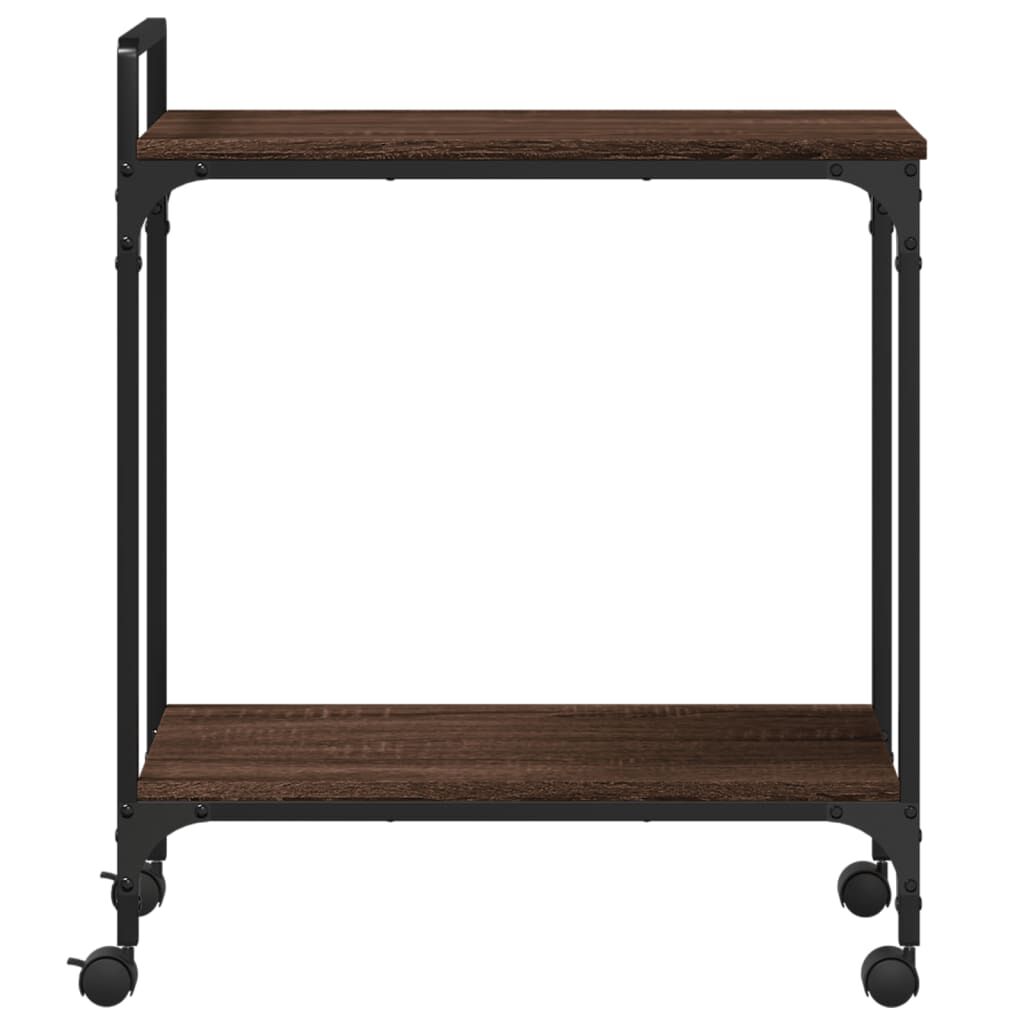 vidaXL Τρόλεϊ Κουζίνας Καφέ Δρυς 60,5x31x72,5 εκ. Επεξεργασμένο Ξύλο