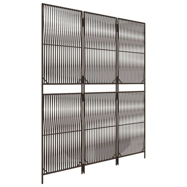 vidaXL Διαχωριστικό Δωματίου 3 Πάνελ Καφέ από Συνθετικό Ρατάν