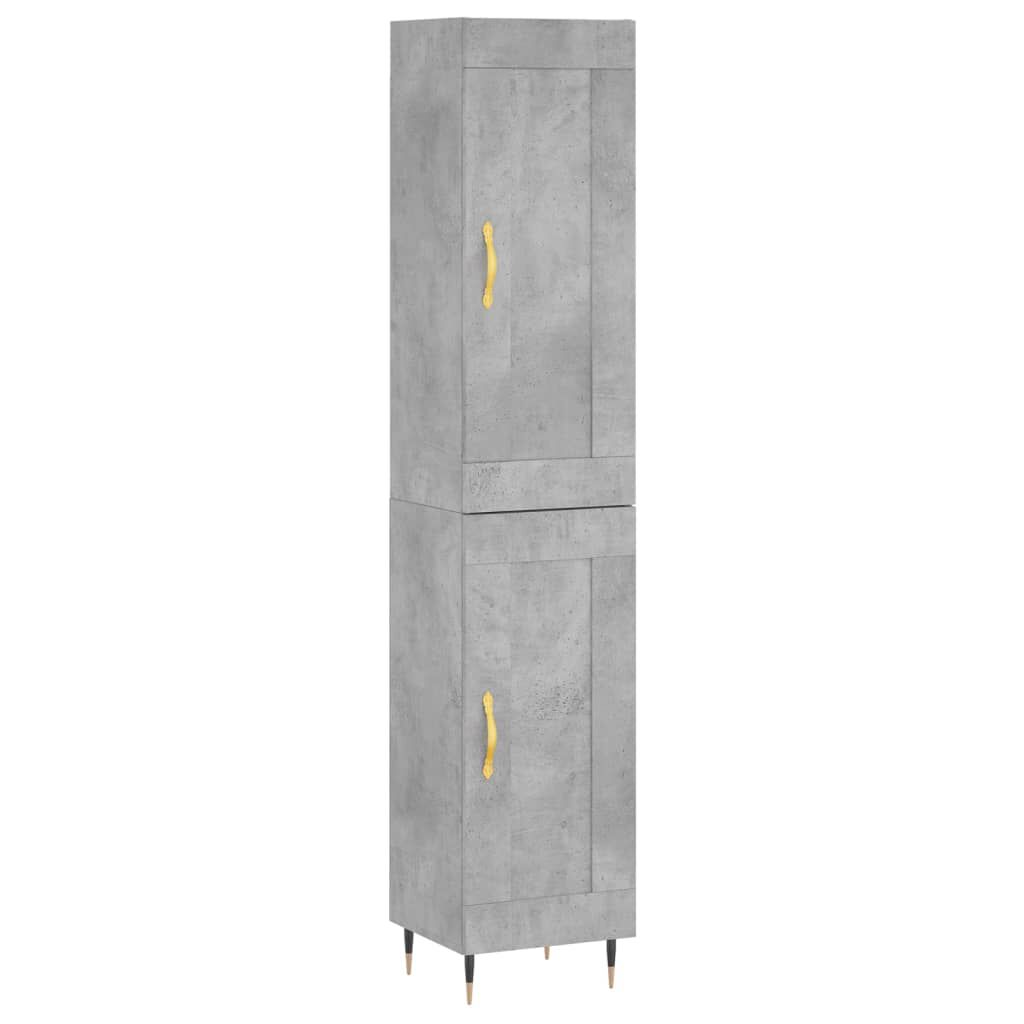 vidaXL Ντουλάπι Γκρι Σκυροδέματος 34,5x34x180 εκ. Επεξεργασμένο Ξύλο