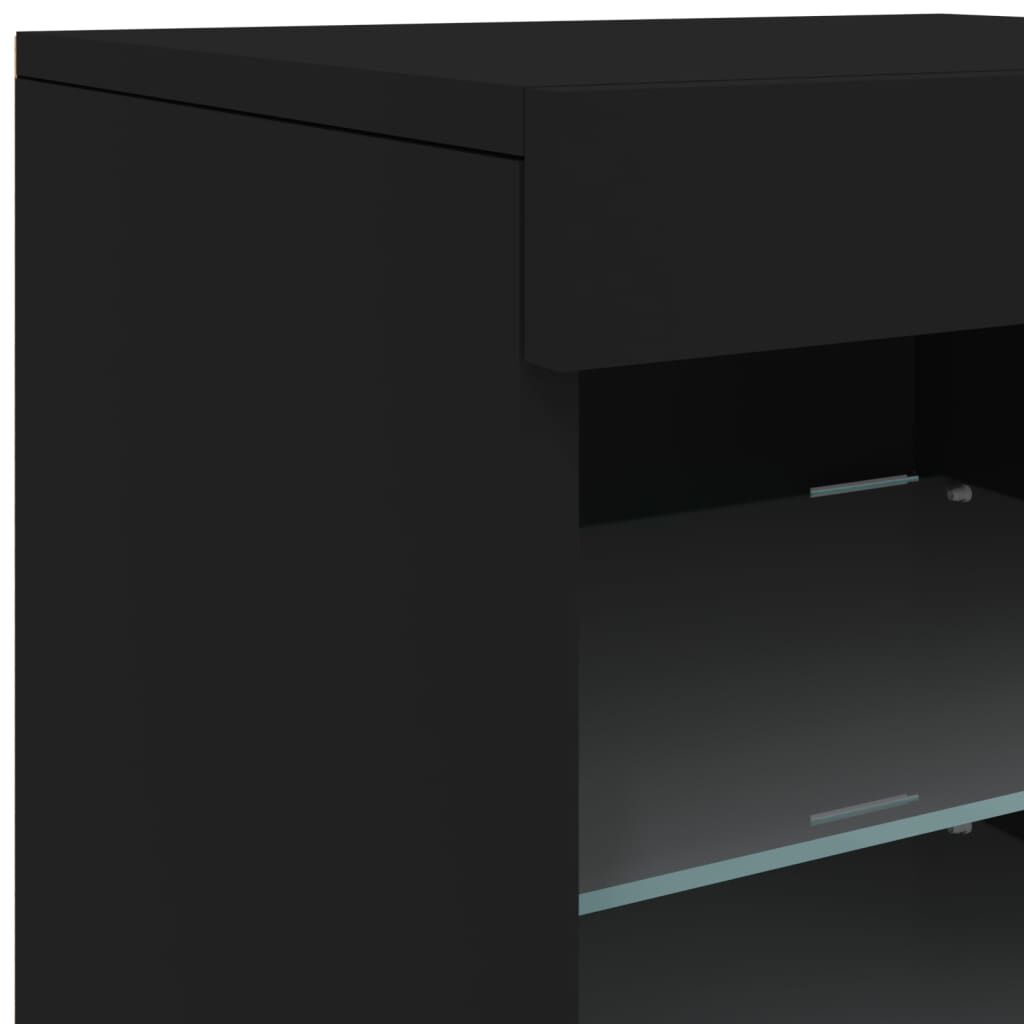 vidaXL Μπουφές με LED Μαύρος 283 x 37 x 67 εκ.