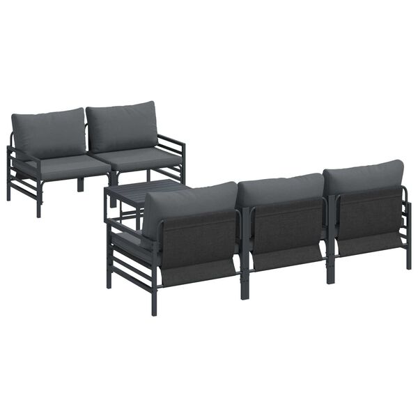 vidaXL Σετ Καναπέ Κήπου με μαξιλάρι με μαξιλάρι 6 pcs Ανθρακί 70 x 70.5 x 31.5 εκ.