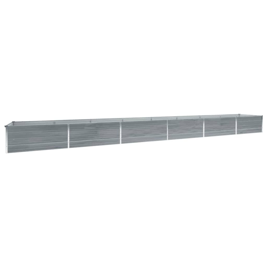 vidaXL Ζαρντινιέρα Υπερυψωμένη Γκρι 600x80x45 εκ. Γαλβαν. Χάλυβας
