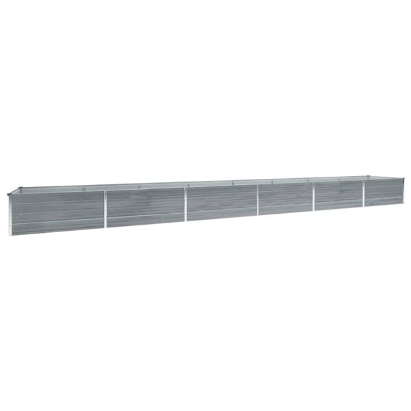 vidaXL Ζαρντινιέρα Υπερυψωμένη Γκρι 600x80x45 εκ. Γαλβαν. Χάλυβας