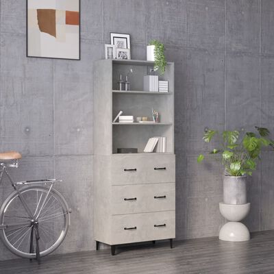 vidaXL Ντουλάπι Γκρι Σκυροδέματος από Επεξεργασμένο Ξύλο