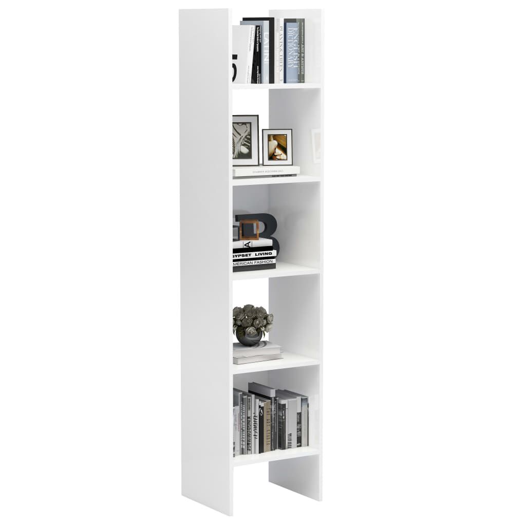 vidaXL Βιβλιοθήκη Γυαλιστερό Λευκό 40 x 35 x 180 εκ. από Επεξ. Ξύλο