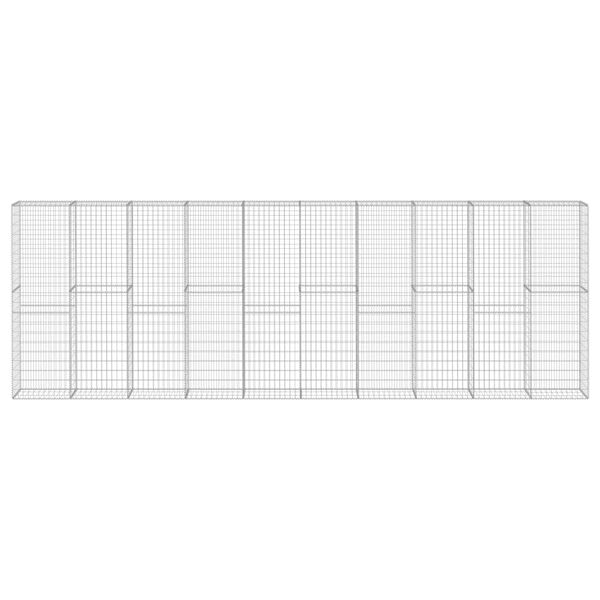 vidaXL Συρματοκιβώτιο Τοίχος 600x30x200 εκ. Γαλβαν.Χάλυβας + Καλύμματα