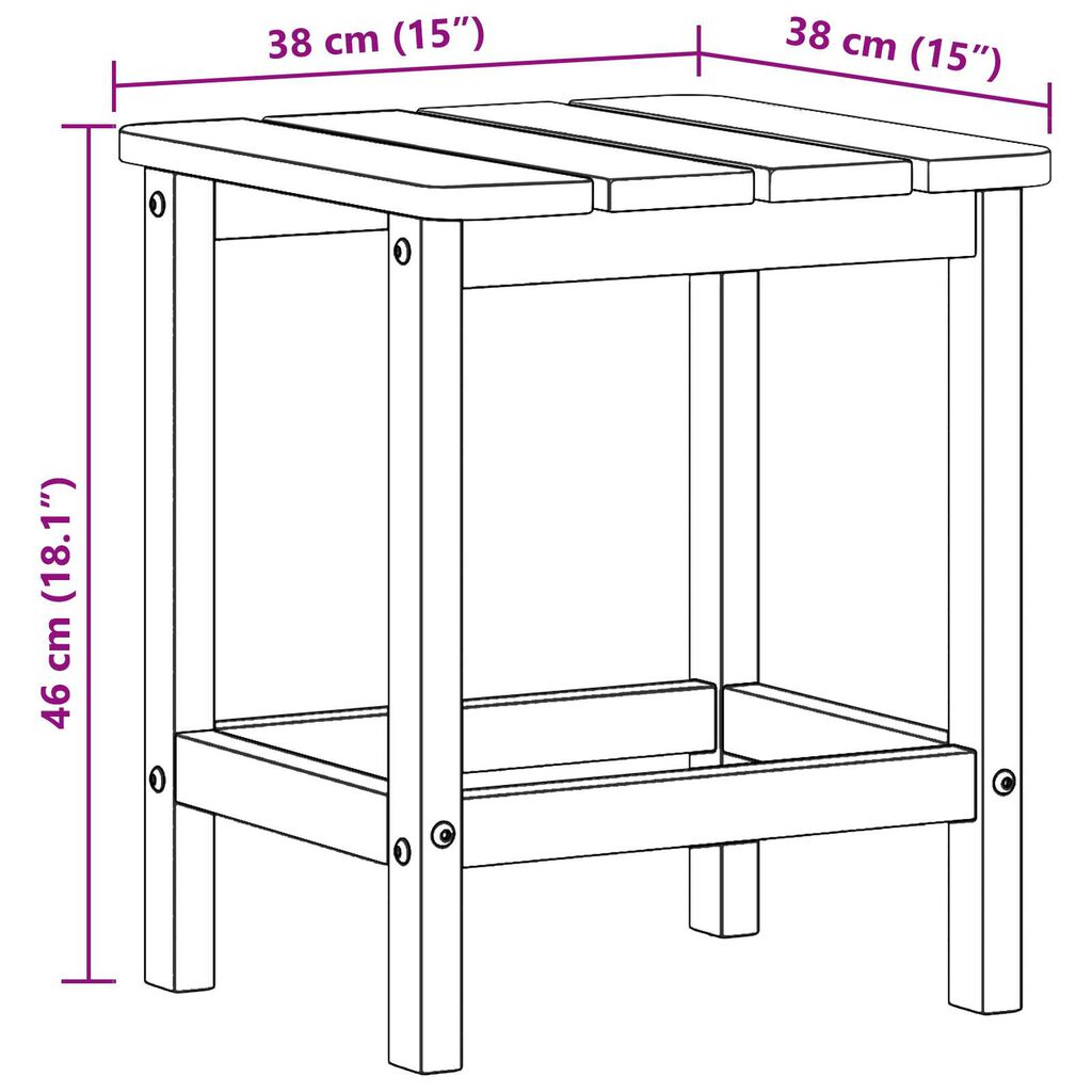 vidaXL Τραπέζι Adirondack Ναυτικό Μπλε 38x38x46 εκ. HDPE