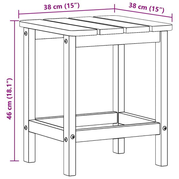 vidaXL Τραπέζι Adirondack Ναυτικό Μπλε 38x38x46 εκ. HDPE