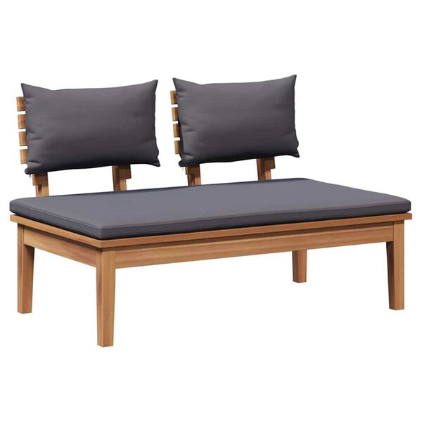 vidaXL Σετ Παγκάκι Κήπου 3 pcs Καφέ, Γκρί Πολυ rattan, βαμμένο ατσάλι