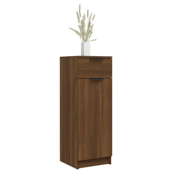 vidaXL Ντουλάπι Μπάνιου Καφέ Δρυς 32x34x90 εκ. Επεξεργασμένο Ξύλο