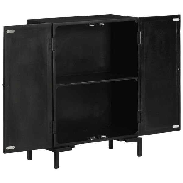 vidaXL Ντουλάπι Μαύρο 55x30x77 εκ. από Μασίφ Ξύλο Μάνγκο και Σίδηρο