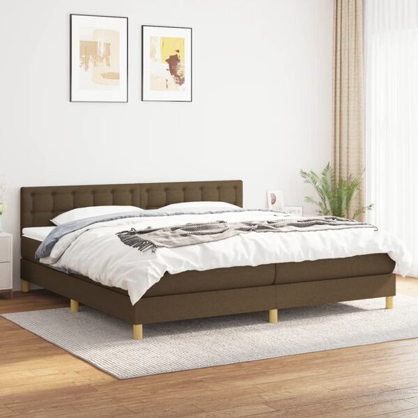 vidaXL &Kappa;&rho;&epsilon;&beta;ά&tau;&iota; Boxspring &mu;&epsilon; &Sigma;&tau;&rho;ώ&mu;&alpha; &Sigma;&kappa;&omicron;ύ&rho;&omicron; &Kappa;&alpha;&phi;έ 200x200 &epsilon;&kappa;. &Upsilon;&phi;&alpha;&sigma;&mu;ά&tau;&iota;&nu;&omicron;