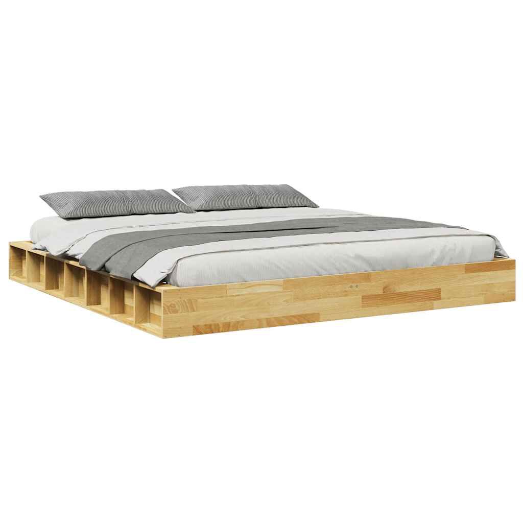 vidaXL Πλαίσιο κρεβατιού χωρίς στρώμα 180x200 cm μασίφ ξύλο δρυς