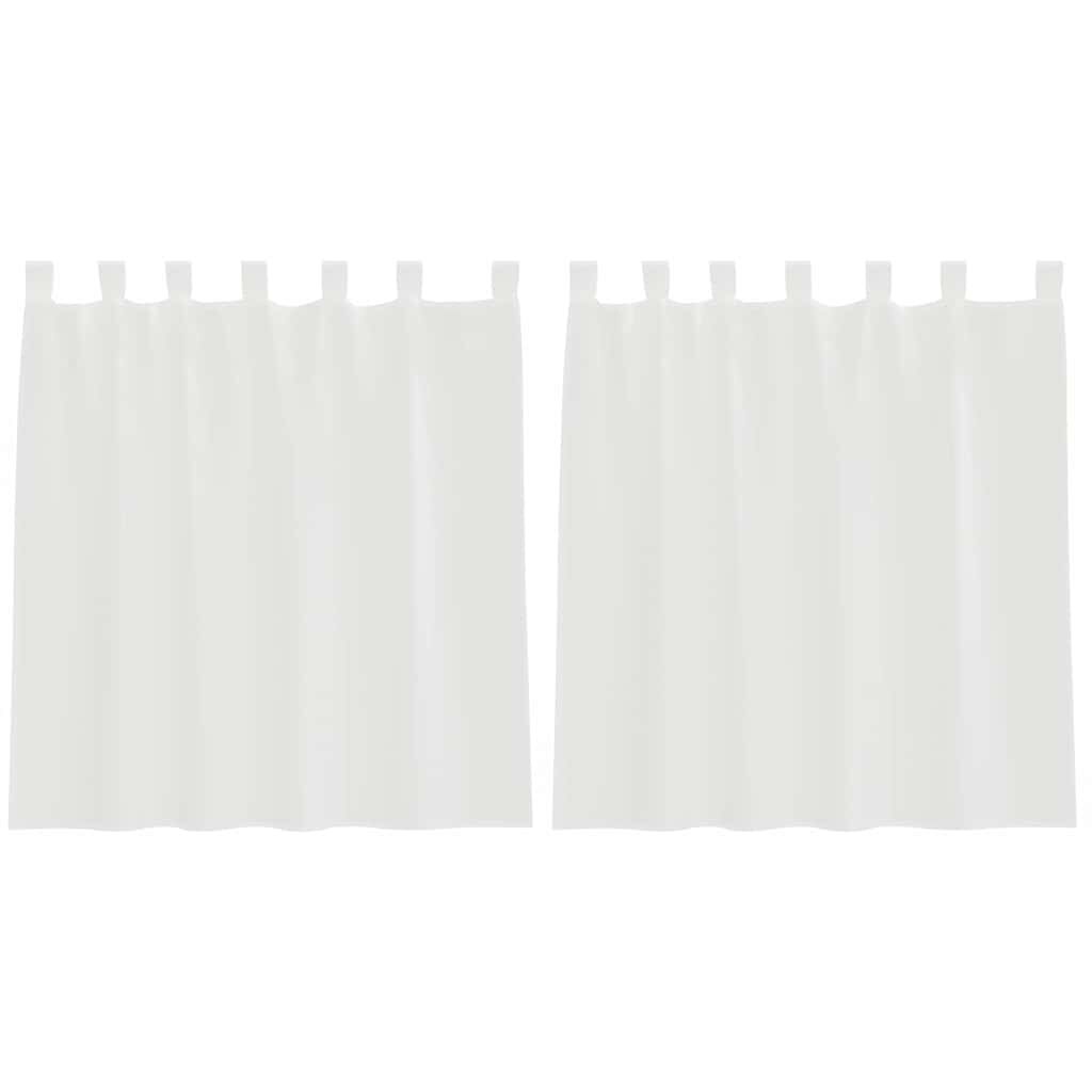 vidaXL Κουρτίνες Voile με βρόχους 2 τεμάχια Λευκό 140x140 cm