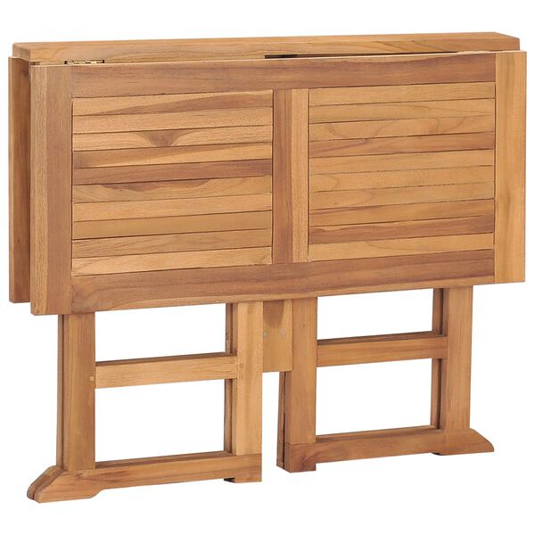 vidaXL Τραπεζαρία Κήπου Πτυσσόμενη 90 x 90 x 75 εκ. Μασίφ Ξύλο Teak