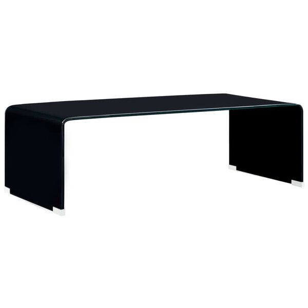 vidaXL Τραπεζάκι Σαλονιού Μαύρο 98 x 45 x 31 εκ. από Ψημένο Γυαλί