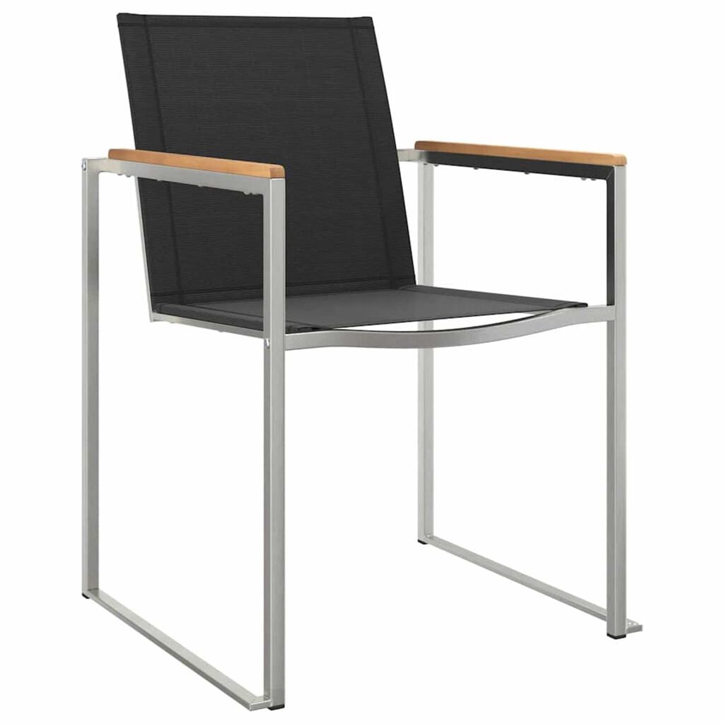 vidaXL Σετ Εξωτερικής Τραπέζης 3 pcs Καφέ και Μαύρο Μασίφ ξύλο teak