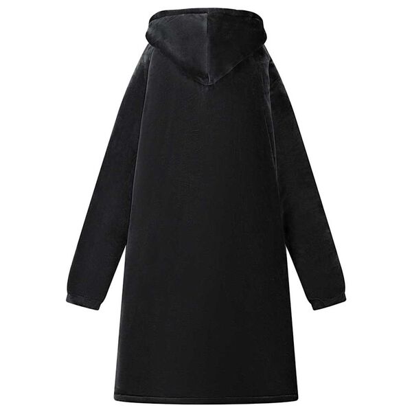 vidaXL Φούτερ-κουβέρτα Μαύρο m Φλις και Φλανέλ