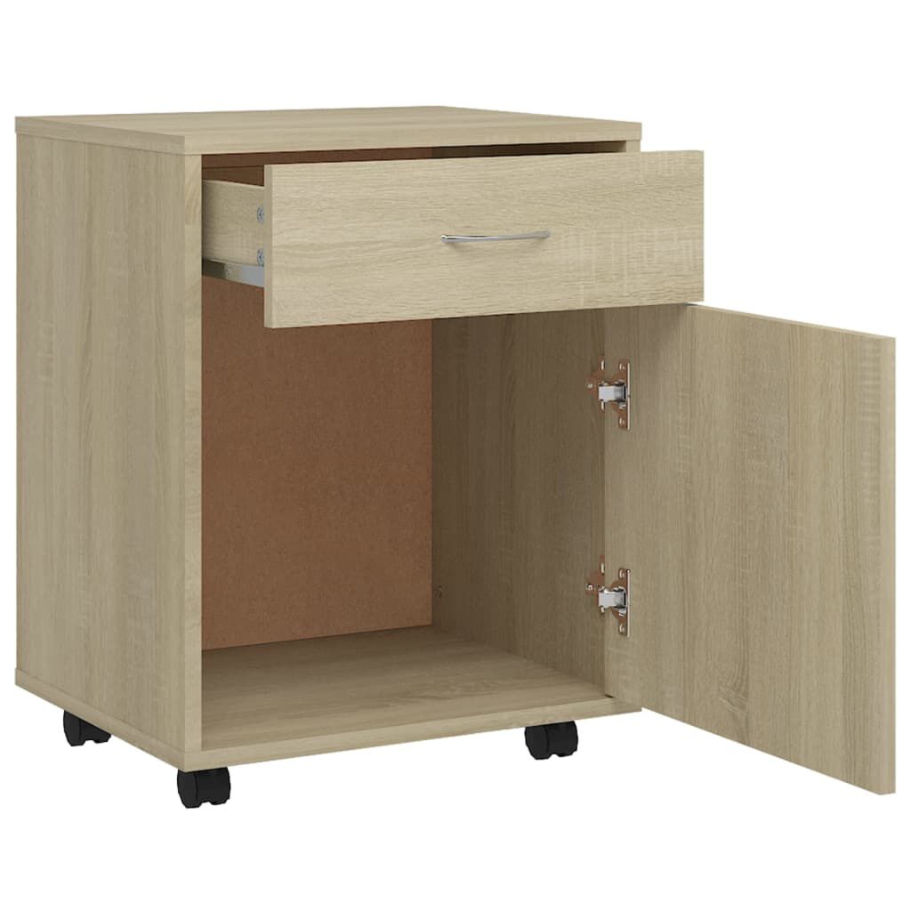 vidaXL Ντουλάπι Τροχήλατο Sonoma Δρυς 45 x 38 x 54 εκ. από Επεξ. Ξύλο