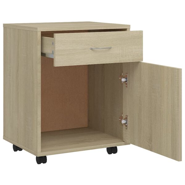 vidaXL Ντουλάπι Τροχήλατο Sonoma Δρυς 45 x 38 x 54 εκ. από Επεξ. Ξύλο
