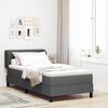 vidaXL Κρεβάτι box spring με στρώμα Σκούρο γκρι 80 x 200 cm ύφασμα