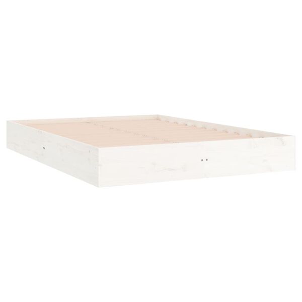 vidaXL Πλαίσιο Κρεβατιού Λευκό 150 x 200 εκ. Μασίφ Ξύλο King Size