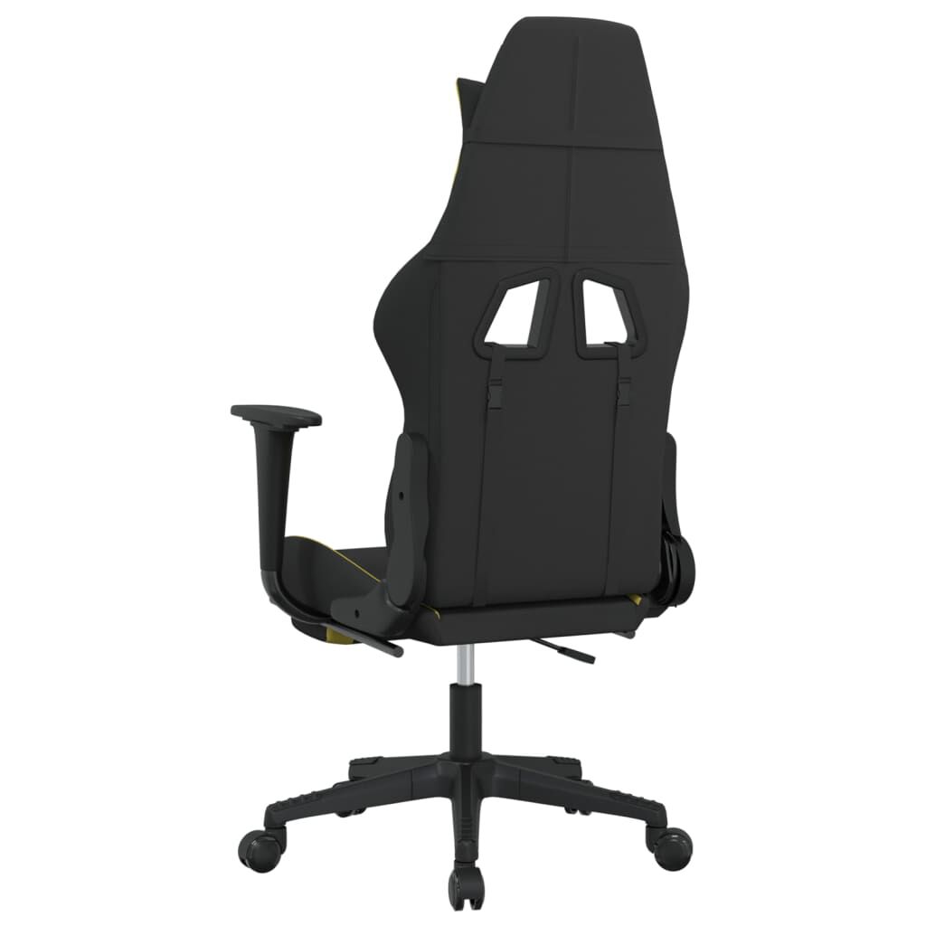 vidaXL Καρέκλα Μασάζ Gaming Μασάζ Υπ. Μαύρη/Αν Γκρι Ύφασμα Υποπόδιο