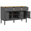 vidaXL Ντουλάπι FLORO Γκρι 114 x 43 x 74 εκ. από Μασίφ Ξύλο Πεύκου