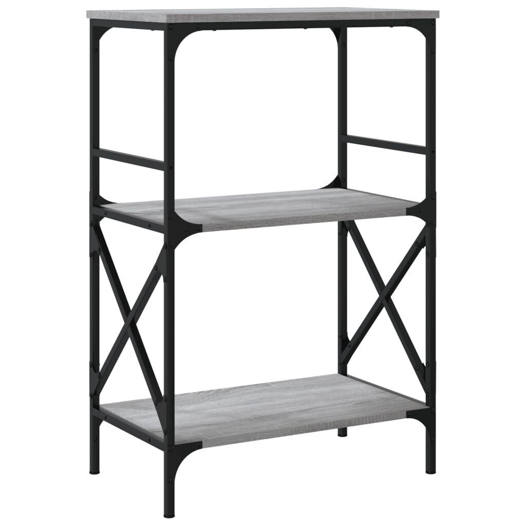 vidaXL Βιβλιοθήκη 3 Επιπέδων Γκρι Sonoma 59x35x90,5 εκ. Επεξεργ. Ξύλο
