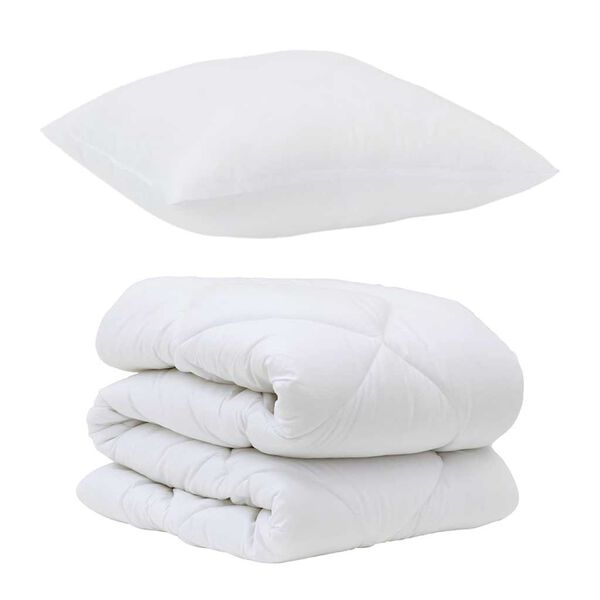 vidaXL Σετ Παπλωμάτων με μαξιλάρι 2 pcs Λευκό Μικροΐνες